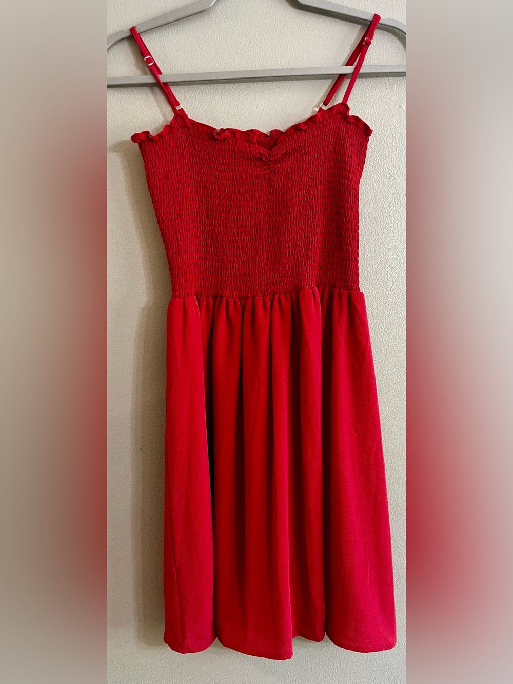 BeBop Red Smocked Dress